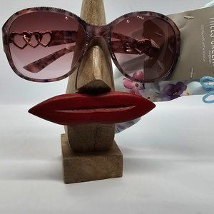 Falls Creek Purple Marble W/Hearts Women's Sunglasses 100%UV